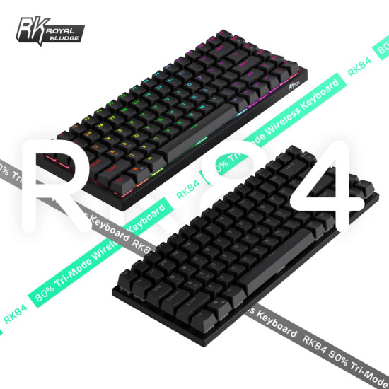 Беспроводная клавиатура Royal Kludge RK84 RGB (черный, RK Red)