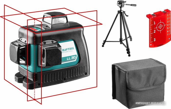 Лазерный нивелир KRAFTOOL LL-3D 34640-3 (со штативом, сумка)