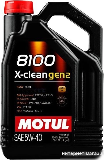 Моторное масло Motul 8100 X-clean gen2 5W-40 5л