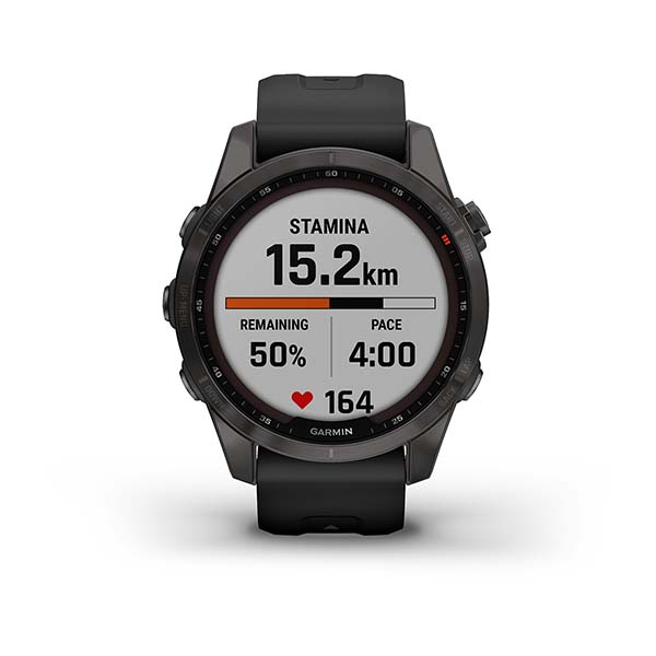 Умные часы Garmin Fenix 7S Sapphire Solar 42 мм (серый карбон/черный)