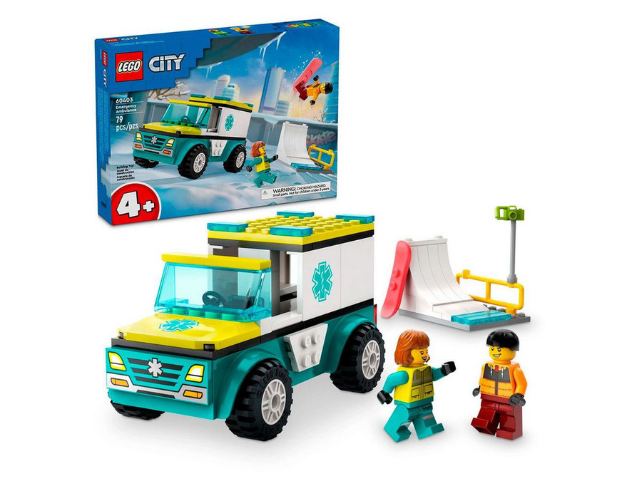 Конструктор LEGO City 60403 Скорая помощь и сноубордист