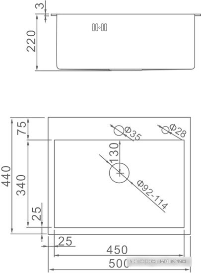 Кухонная мойка Gerhans K35044B (графит)