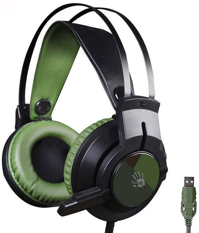 Наушники A4Tech Bloody J450 (черный/зеленый)
