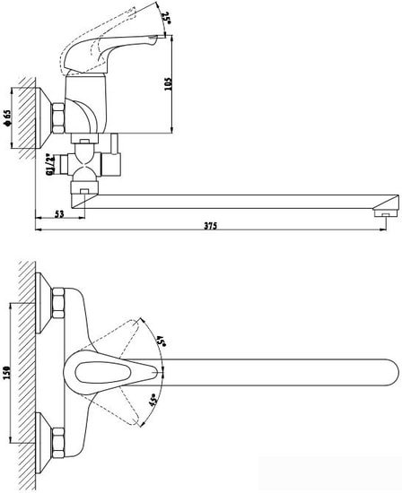 Смеситель Gross Aqua Base 7237258C-35L(F)