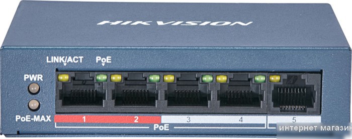 Неуправляемый коммутатор Hikvision DS-3E0105P-E/M(B)