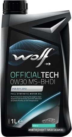 Моторное масло Wolf OfficialTech 0W-30 MS-BHDI 1л