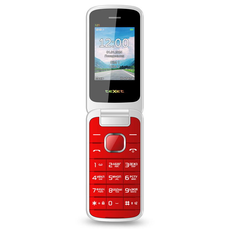 Кнопочный телефон TeXet TM-325 (гранатовый)