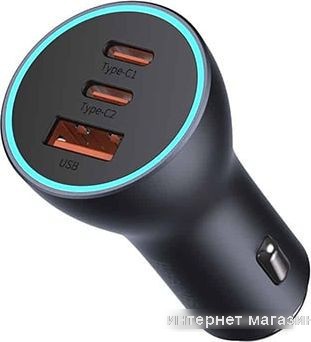 Автомобильное зарядное Baseus Golden Contactor Pro Triple Fast Charger Car Charger 65W CGJP010013 (темно-серый)