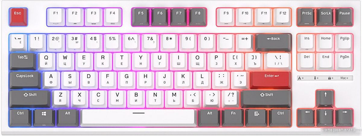 Клавиатура Royal Kludge RK-R87 RGB (белый, RK Blue)