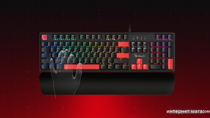 Клавиатура A4Tech Bloody S515R (черный, Bloody BLMS Red)