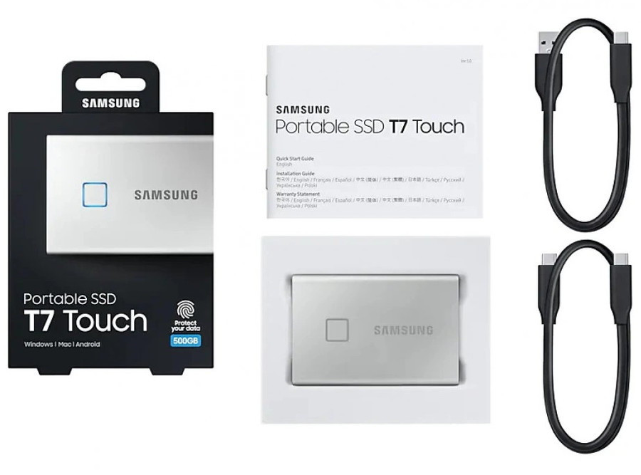 Внешний накопитель Samsung T7 Touch 2TB (серебристый)
