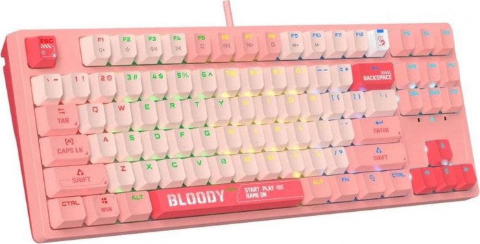 Клавиатура A4Tech Bloody S87 Energy Pink (Bloody BLMS Red Plus)