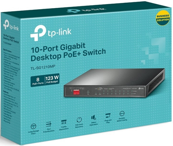 Неуправляемый коммутатор TP-Link TL-SG1210MP