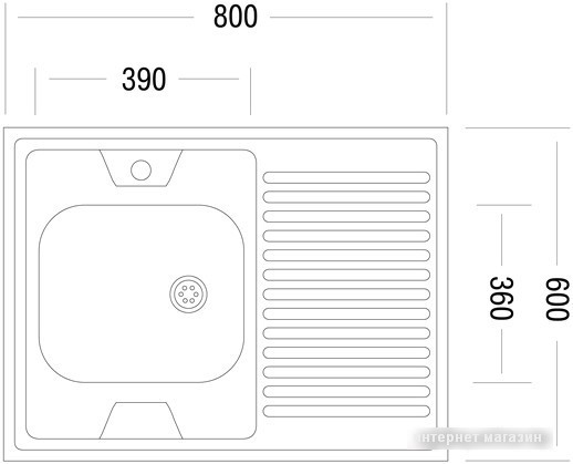 Кухонная мойка Ukinox STD800.600-5C 0LS