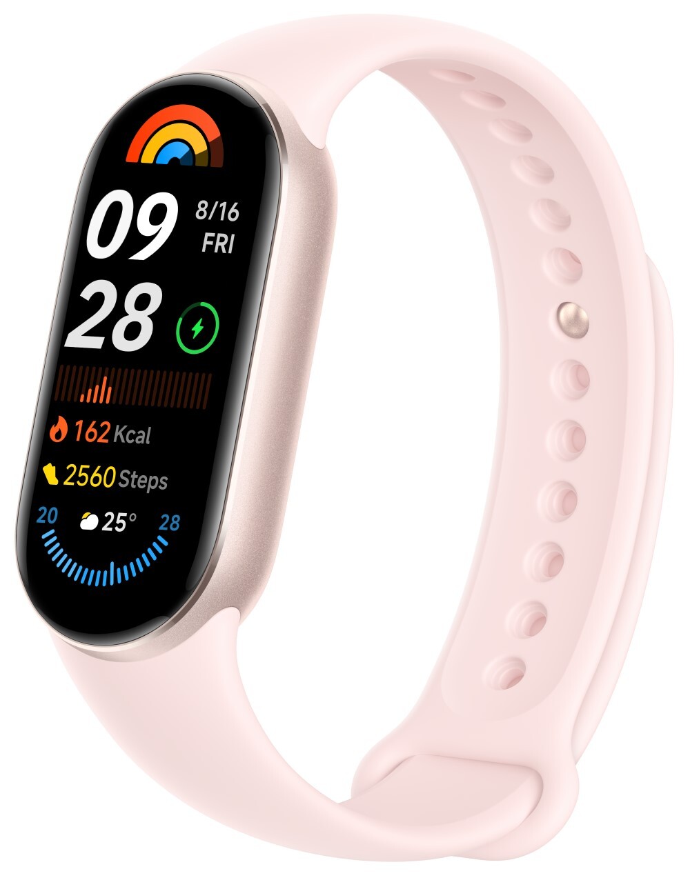 Фитнес-браслет Xiaomi Smart Band 9 (розовое золото, с розовым силиконовым ремешком, международная версия)