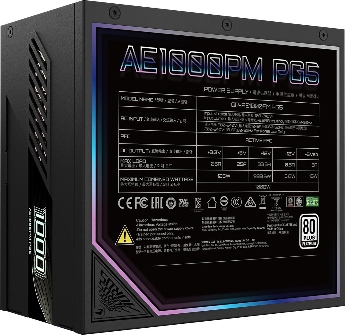 Gigabyte Aorus Elite P1000W Platinum AE1000PM PG5
