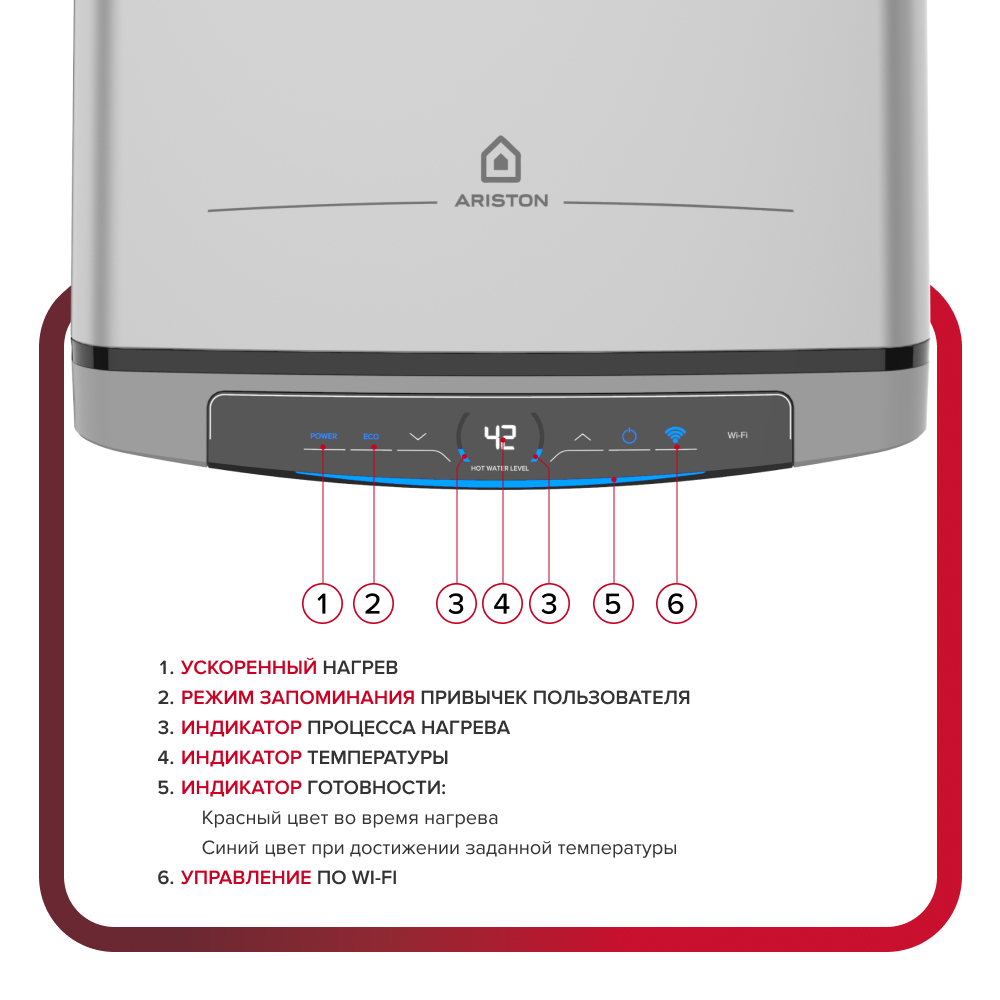 Накопительный электрический водонагреватель Ariston Velis Lux Inox PW ABSE WiFi 50