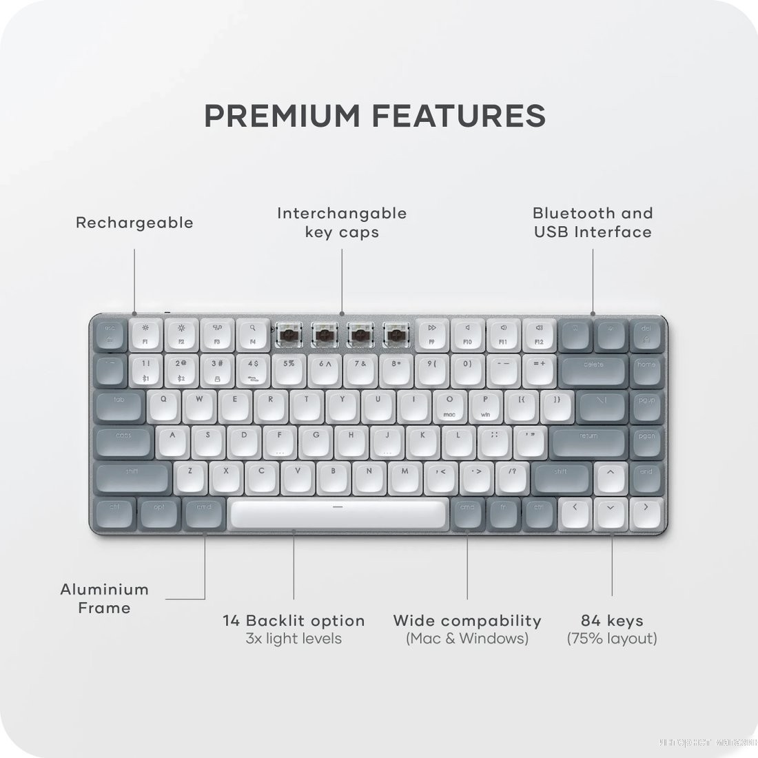 Клавиатура Satechi SM1 Slim (светло-серый)