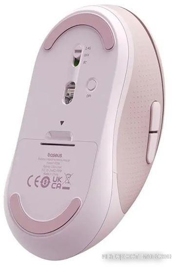 Мышь Baseus F02 Ergonomic Wireless Mouse (розовый)