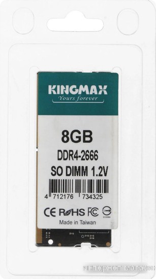 Оперативная память Kingmax 8ГБ DDR4 SODIMM 2666 МГц KM-SD4-2666-8GS