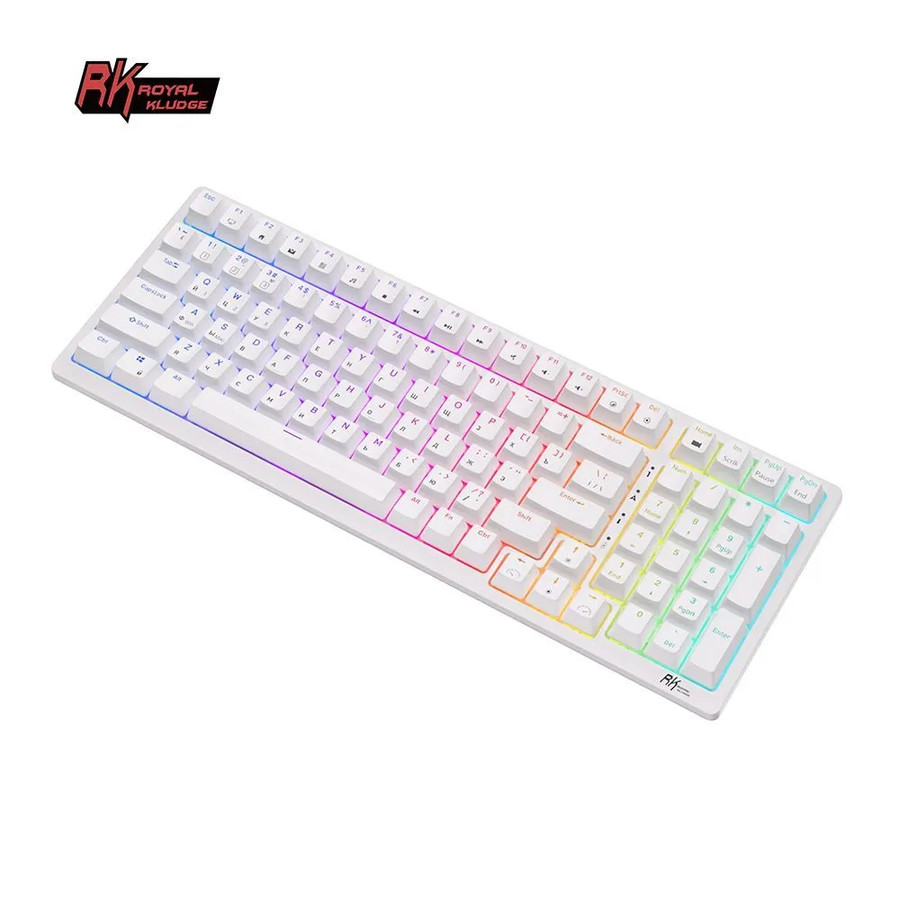 Беспроводная клавиатура Royal Kludge RK98 RGB (белый, RK Brown) (уценка)
