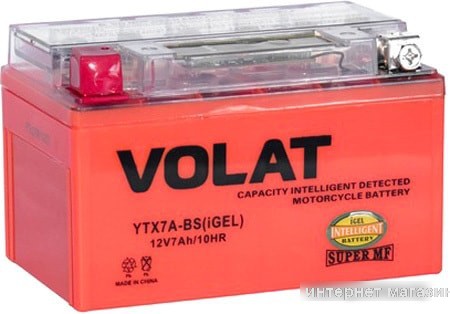 Мотоциклетный аккумулятор VOLAT YTX7A-BS(iGEL) (7 А·ч)