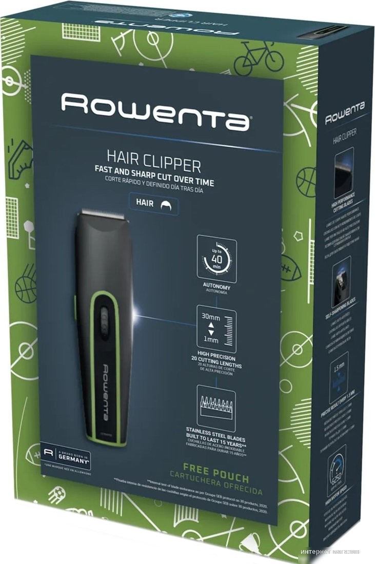 Машинка для стрижки волос Rowenta Sport Nomad TN1409F0