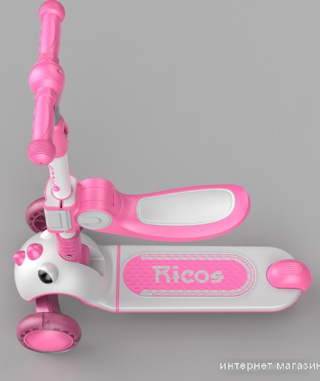Трехколесный самокат Ricos Dino KB108 (розовый)