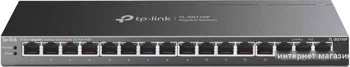Неуправляемый коммутатор TP-Link TL-SG116P