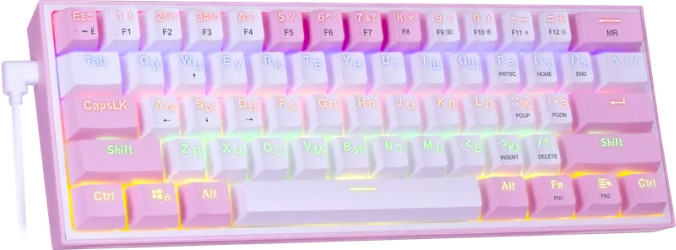 Клавиатура Redragon Fizz (розоый/белый)