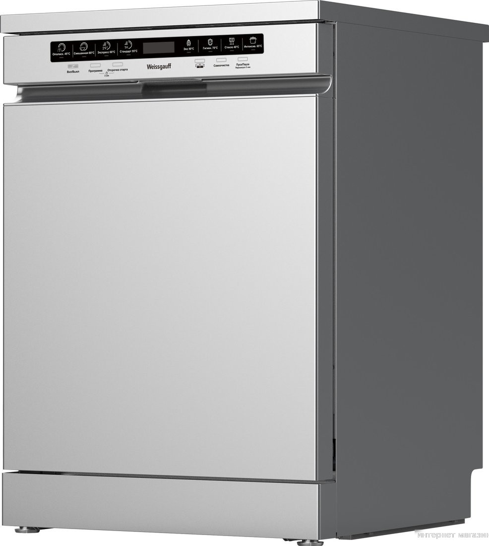 Отдельностоящая посудомоечная машина Weissgauff DW 6038 D Dual Wash Silver