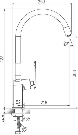 Смеситель Haiba HB73548-7 (черный)