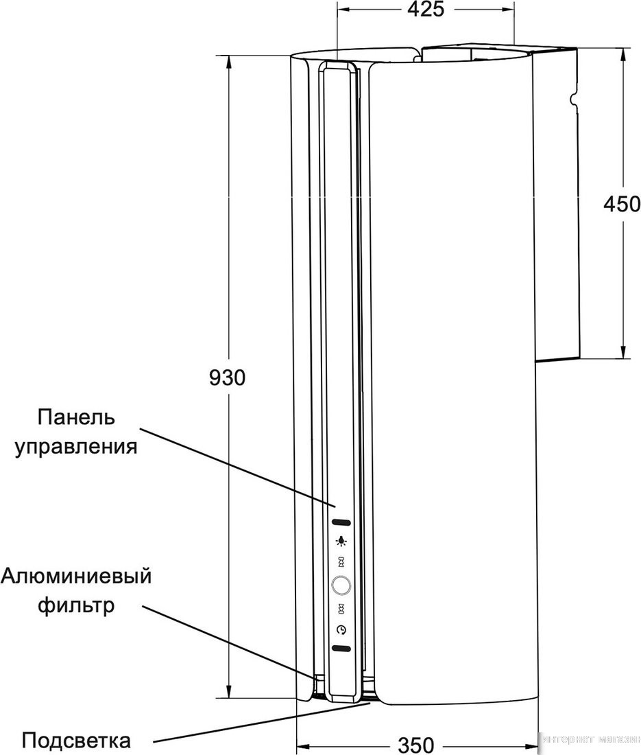 Кухонная вытяжка LEX Toro 350 Grey