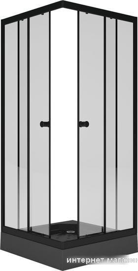 Душевой уголок Метакам Universal Black 80x80 KKS_013566 (прозрачное стекло)
