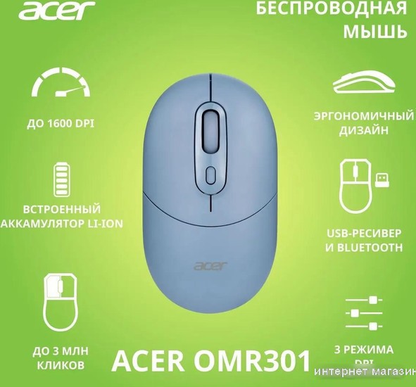 Мышь Acer OMR301 (синий)