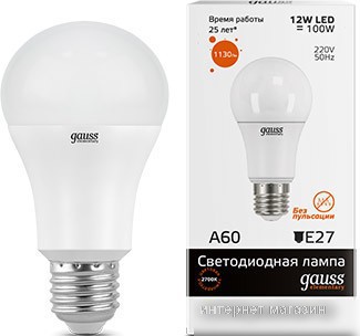 Светодиодная лампа Gauss Elementary E27 12Вт 2700K [23212]