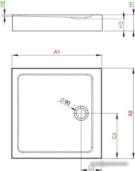 Душевой поддон Radaway Doros C Compact 90x90 [SDRC9090-05]