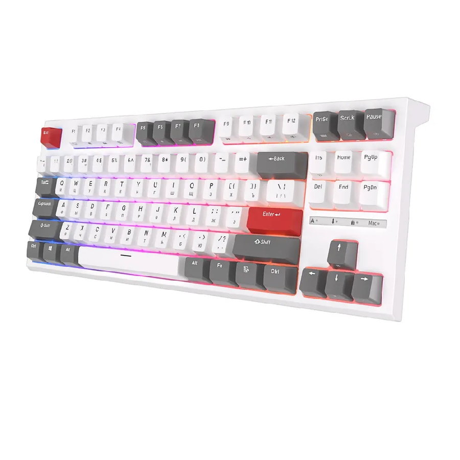Проводная клавиатура Royal Kludge RK-R87 RGB (белый, RK Red)