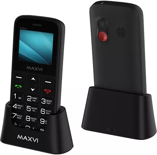 Кнопочный телефон Maxvi B100ds (черный)