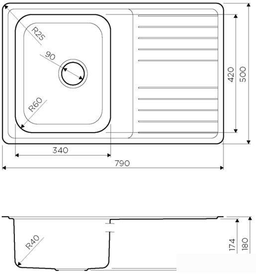 Кухонная мойка Omoikiri Sagami 79-IN