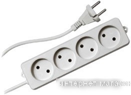 Гарнизон 4 розетки, белый, 3 м (EL-NL4-W-3)