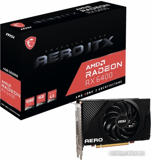 Видеокарта MSI Radeon RX 6400 Aero ITX 4G