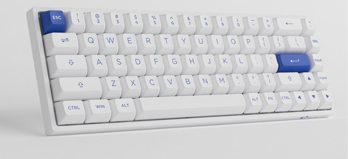 Клавиатура Akko 3068B Plus White & Blue (Akko CS Jelly Pink)