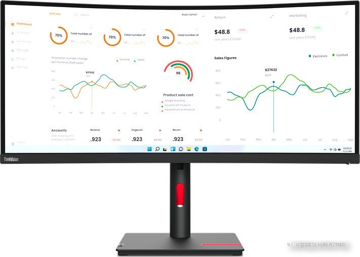 Монитор Lenovo ThinkVision T34w-30 63D4GAS1CB