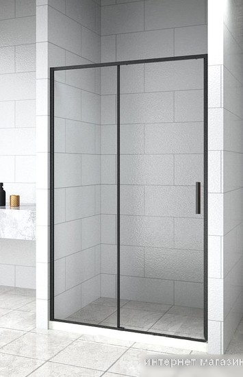 Душевая дверь Aquanet Pleasure Evo 140 AE65-N140-BT (черный анодированный/прозрачное стекло)