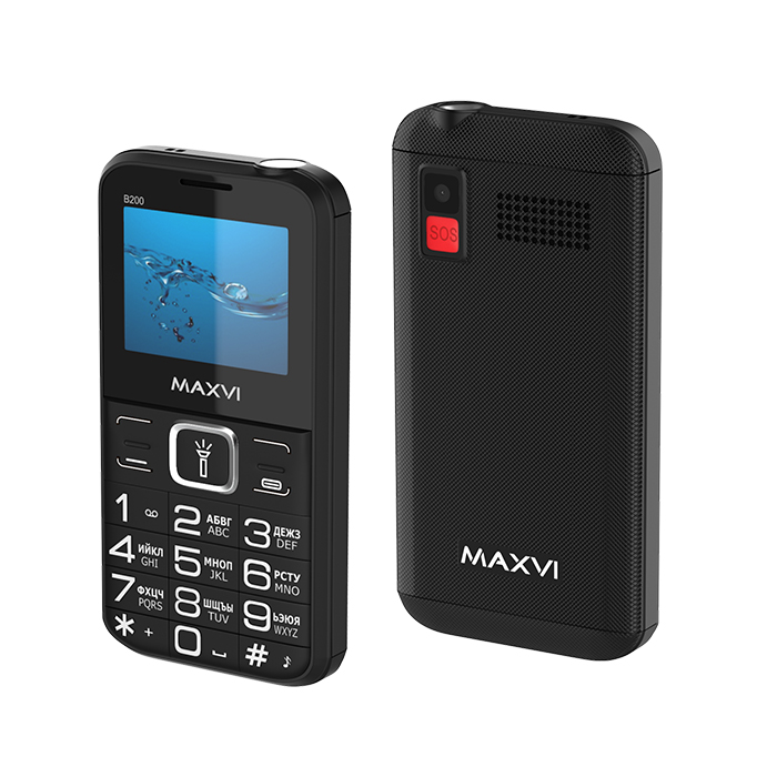 Кнопочный телефон Maxvi B200 (черный)