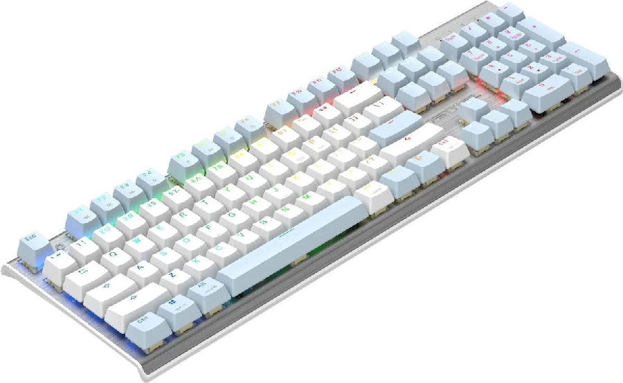 Клавиатура A4Tech Fstyler FS100 Neon (серебристый/голубой)