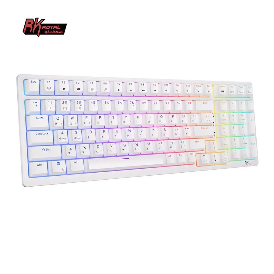 Беспроводная клавиатура Royal Kludge RK98 RGB (белый, RK Brown) (уценка)
