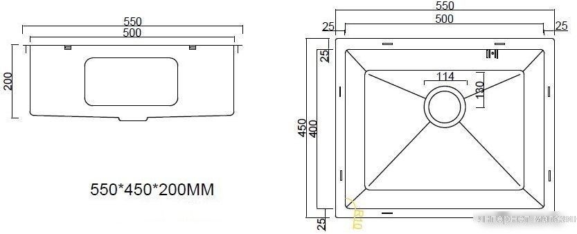 Кухонная мойка ARFEKA ECO AR 550*450 GOLD PVD NANO