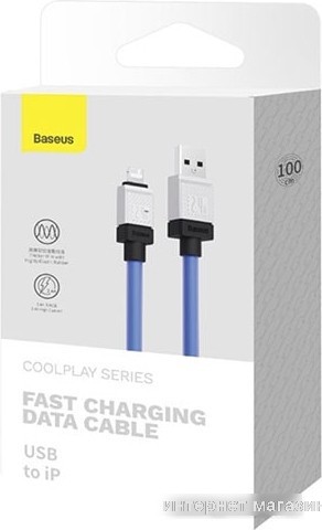 Кабель Baseus CoolPlay Series Fast Charging Data Cable 2.4A USB Type-A - Lightning (1 м, синий)